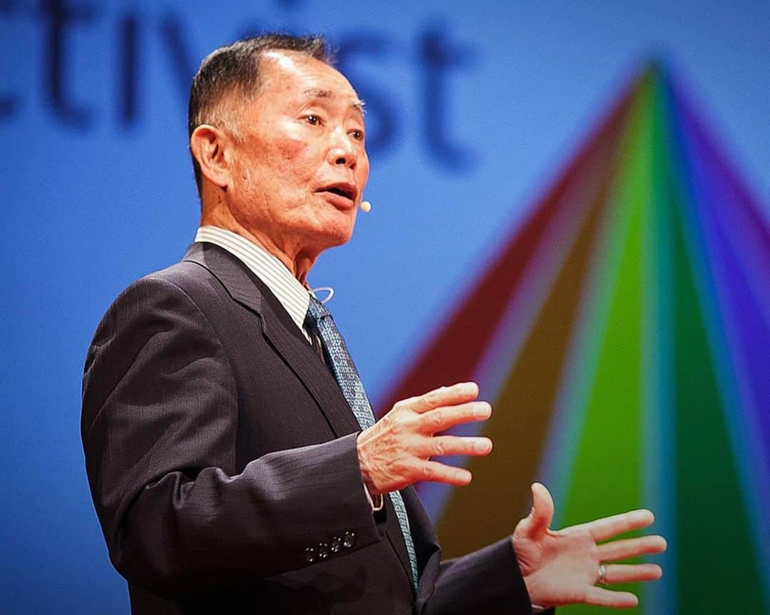TED Talksのインスタグラム：「You may know him as a pop-culture icon, but did you know that when he was just five years old, @GeorgeHTakei and his family were forced into an internment camp for Japanese-Americans during World War II? Seventy years later, the Star Trek actor and activist took to the TED stage to share the surprising way this dark period in US history redefined patriotism and democracy for him. “Our democracy is a people's democracy, and it can be as great as the people can be,” he recalls his father telling him as a teenager. “But it is also as fallible as people are.” Hear Takei’s full story at the link in our bio. #APAHM⁠」