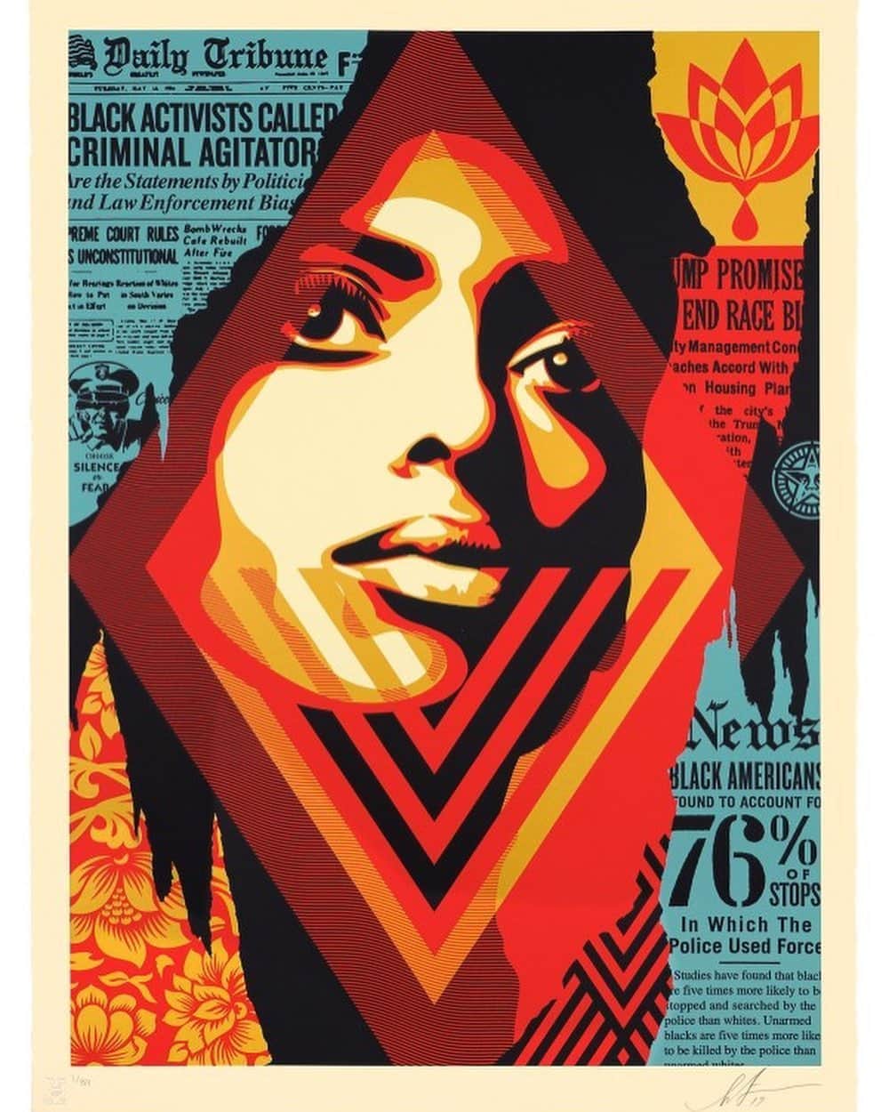 Shepard Faireyのインスタグラム：「Please read Part 1 and Part 2 (in the next post): Like almost everyone, I watched the video of George Floyd's murder by the Minneapolis police with horror and sadness, but unfortunately, not a surprise. I've often felt outraged, sickened, sad, alone, and disillusioned by racism and police abuse of power, with those two things frequently converging tragically. I've also been disillusioned by a lack of vocal moral outrage from much of the public and by, to quote Martin Luther King Jr., politicians who "are more devoted to order than justice." The system often lets those who abuse their power literally get away with murder. My way of coping when too many people seem indifferent, has been to make images spotlighting these issues and injustices. I use these images to donate to organizations like Black Lives Matter, the ACLU, The Southern Poverty Law Center, the Equal Justice Initiative, and #Cut50, all of which do critical work on the social justice front lines. When protests began in Minneapolis, I was ecstatic that enough people were distressed by what happened to George Floyd, and what has happened to countless unarmed people of color at the hands of the police, to hit the streets. Unfortunately, what began as a peaceful protest and noble use of free speech, which should be protected as a civic right, escalated to include looting and fires being set. I deflate when I see a demonstration start with the moral imperative to protest injustice, only to play into the authoritarian narrative that all protesters are "criminal agitators" because a few trouble-makers misbehave. This pattern of legitimate protest mixed with unjustified vandalism has emerged in several cities, including LA and given city leaders the pseudo-justification for a heavy-handed police suppression of the protesters and implementation of curfews. I'm heartbroken that the vandalism muddies an incredibly important message that the powers-that-be need to be hearing from the nationwide protests. A nation of conscience cannot tolerate a system that allows racism and abuse of power!」