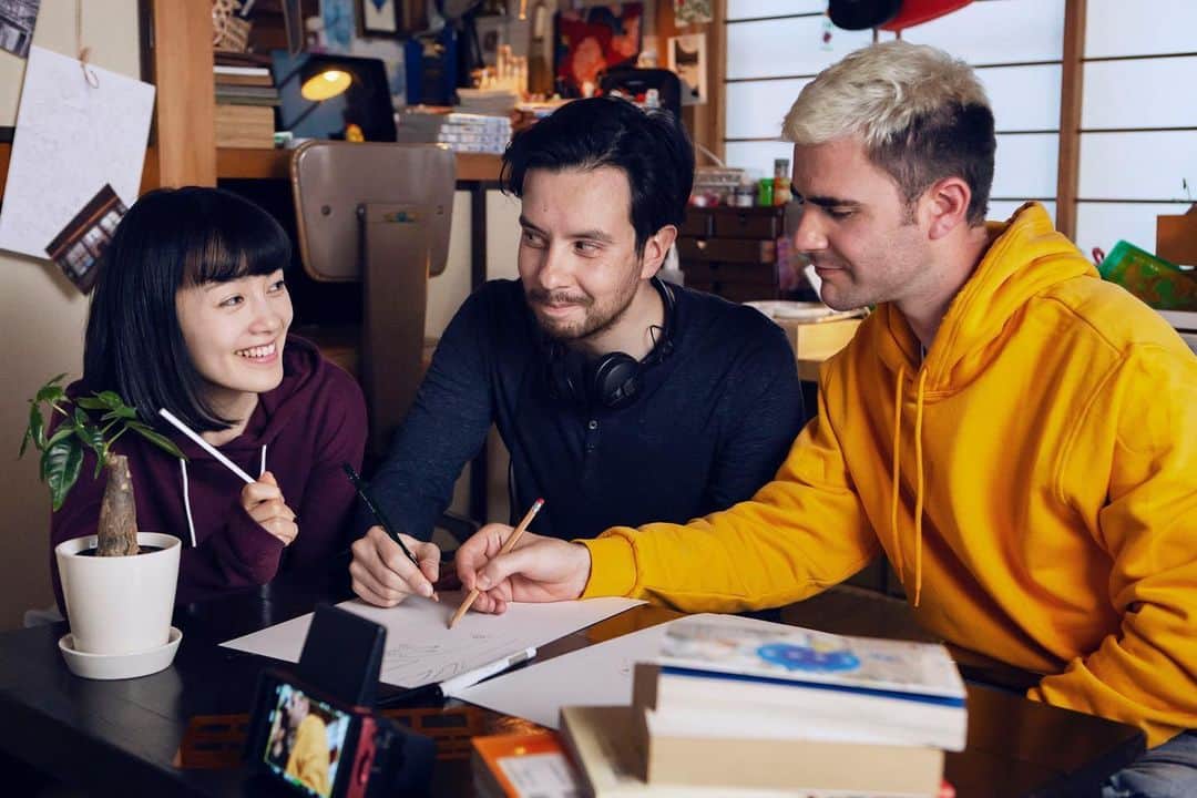 Cyprienのインスタグラム：「Il y a tout juste un an sortait mon court métrage « Minori » et c’était un tournage très mémorable pour moi 🎂🌸✍️ Merci à toute l’équipe française, japonaise et aussi à vous. Photos par @soleneballesta」