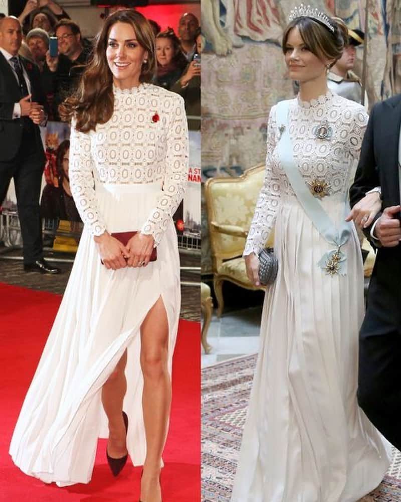 Harper's BAZAAR Japanさんのインスタグラム写真 - (Harper's BAZAAR JapanInstagram)「似合うのはどっち？ 同じドレスを着たロイヤル5組！﻿ ﻿ ロイヤルファッションには独特の決まりがある。ヨーロッパのロイヤルファミリーの上位メンバーはシックかつ控えめなスタイルをすることが求められるのだ。当然のことながら、イギリスのキャサリン妃からモナコのシャルレーヌ公妃まで、多くのプリンセスたちが同じデザイナーを好むことがあり、まったく同じドレスを着てしまうことも実によくある。そこで、プリンセスたちが同じドレスを着た5つの場面を紹介。﻿ ﻿ ﻿ 1枚目　キャサリン妃＆ソフィア妃﻿ ﻿ 左：キャサリン妃は2016年11月3日、アルコールや薬物依存症のチャリティ『Action on Addiction』を支援してロンドンの映画館カーソン・メイフェアで行われた『ボブという名の猫 幸せのハイタッチ』のUKプレミアに出席。﻿ ﻿ 右：スウェーデンのソフィア妃は、2019年6月14日、ストックホルム宮殿に韓国大統領夫妻を招いた晩餐会に出席した。﻿ ﻿ ﻿ 2枚目　ソフィア妃＆ベアトリス王女﻿ ﻿ 左：ウェセックス伯爵夫人ソフィア妃（Sophie Countess of Wessex）は、2018年6月19日、エミリア・ウィックステッド（Emilia Wickstead）のドレスを着てアスコット競馬場でのロイヤル・アスコット第1日目に出席。﻿ ﻿ 右：ベアトリス王女は、2019年6月8日、エリザベス女王（Elizabeth II）の公式誕生日を祝うトゥルーピング・ザ・カラーで着用。﻿ ﻿ ﻿ 3枚目　シャルレーヌ公妃＆マキシマ王妃﻿ ﻿ 左：2018年2月27日、モナコの複合施設スポーティング・モンテカルロで開催されたローレウス世界スポーツ賞のセレモニー前にレッドカーペットを歩く、ステラ マッカートニー（Stella McCartney）のドレスに身を包んだモナコのシャルレーヌ公妃。﻿ ﻿ 右：2019年4月9日、外交団のための恒例のガラディナーを終え、アムステルダムの王宮を出るオランダのマキシマ王妃。﻿ ﻿ ﻿ 4枚目　シャルロット・カシラギ＆アレクサンドラ王女﻿ ﻿ 右：王族だって、姉のお下がりをもらう。2019年5月2日、ハノーファー王国のアレクサンドラ王女は姉が14年前に着たブルーグリーンのドレスを着用。﻿ ﻿ 左：シャルロット・カシラギは2005年7月12日、叔父アルベール2世の戴冠式の時にこのドレスを着ていた。アレクサンドラはそれをアーカイブから掘り出して、モンテカルロで行われたアルベルタ フェレッティ（Alberta Ferretti）のショーで着用した。﻿ ﻿ ﻿ 5枚目　キャサリン妃＆メーガン妃﻿ ﻿ 左：キャサリン妃は2014年のロイヤル・バラエティ・パフォーマンスにダイアン フォン ファステンバーグ（Diane von Furstenberg）の“Zarita”ドレスを着用。2017年11月、ケンジントン宮殿で催されたチャリティ・ガラで、再び同じドレスを着た。﻿ ﻿ 右：ロイヤルになる以前の2012年、キャサリン妃より2年前に、メーガン妃はUSAネットワークのイベントに“Zarita”を着て出席していた。﻿ ﻿ ﻿ #王室 #英国王室 #ロイヤルメンバー #ロイヤル #キャサリン妃 #メーガン妃 #ベアトリス王女 #ソフィア妃 #シャルレーヌ公妃 #マキシマ王妃 #シャルロットカシラギ　#アレクサンドラ王女 #ハーパーズバザー #royal #harpersbazaar #harpersbazaarjapan」5月31日 20時12分 - harpersbazaarjapan