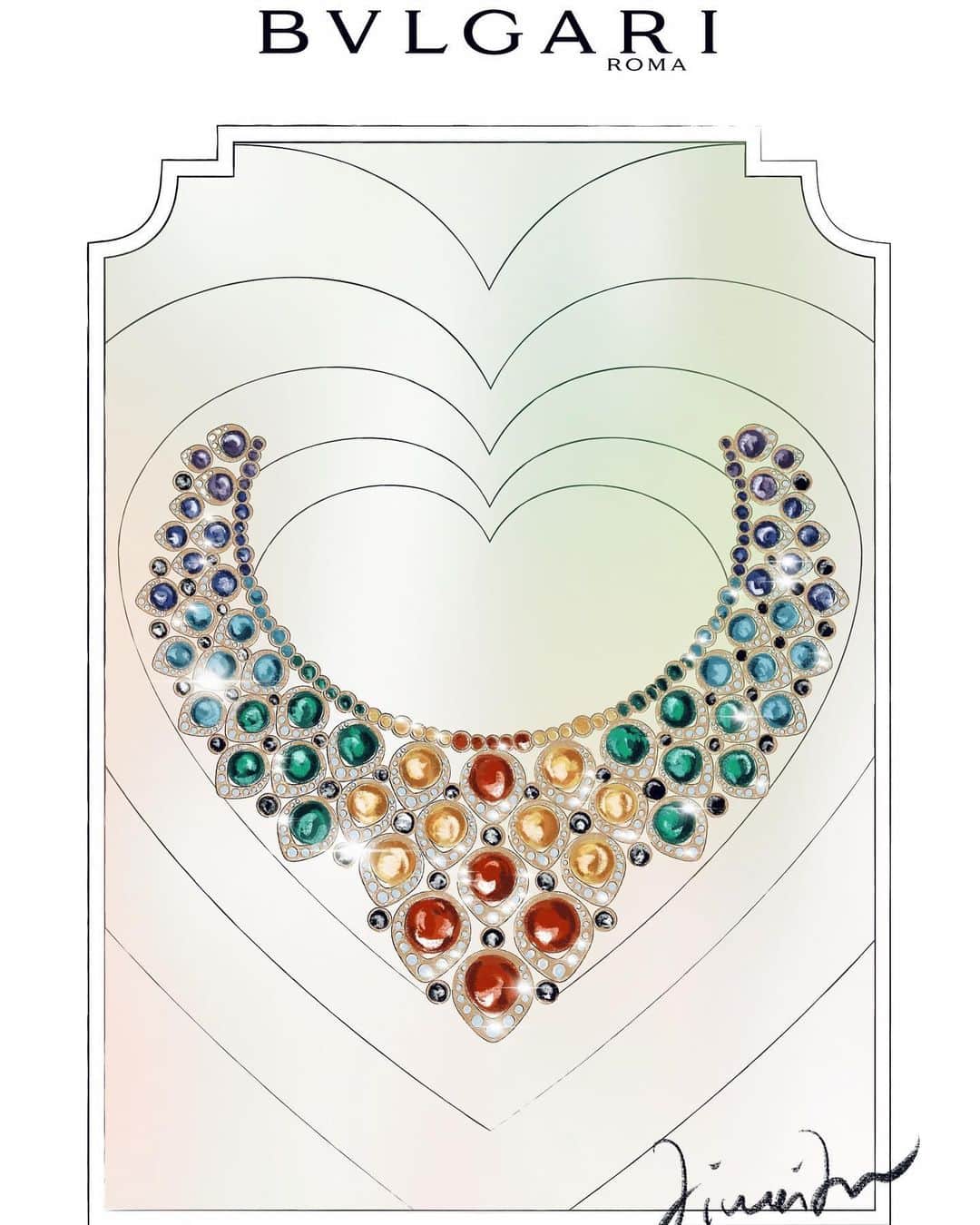 JiweiJWさんのインスタグラム写真 - (JiweiJWInstagram)「Design the BVLGARI pieces of my dreams ! #bulgari #bvlgariincolors #masterofcolors #jewelry #illustration #design」5月31日 21時14分 - jiweijw