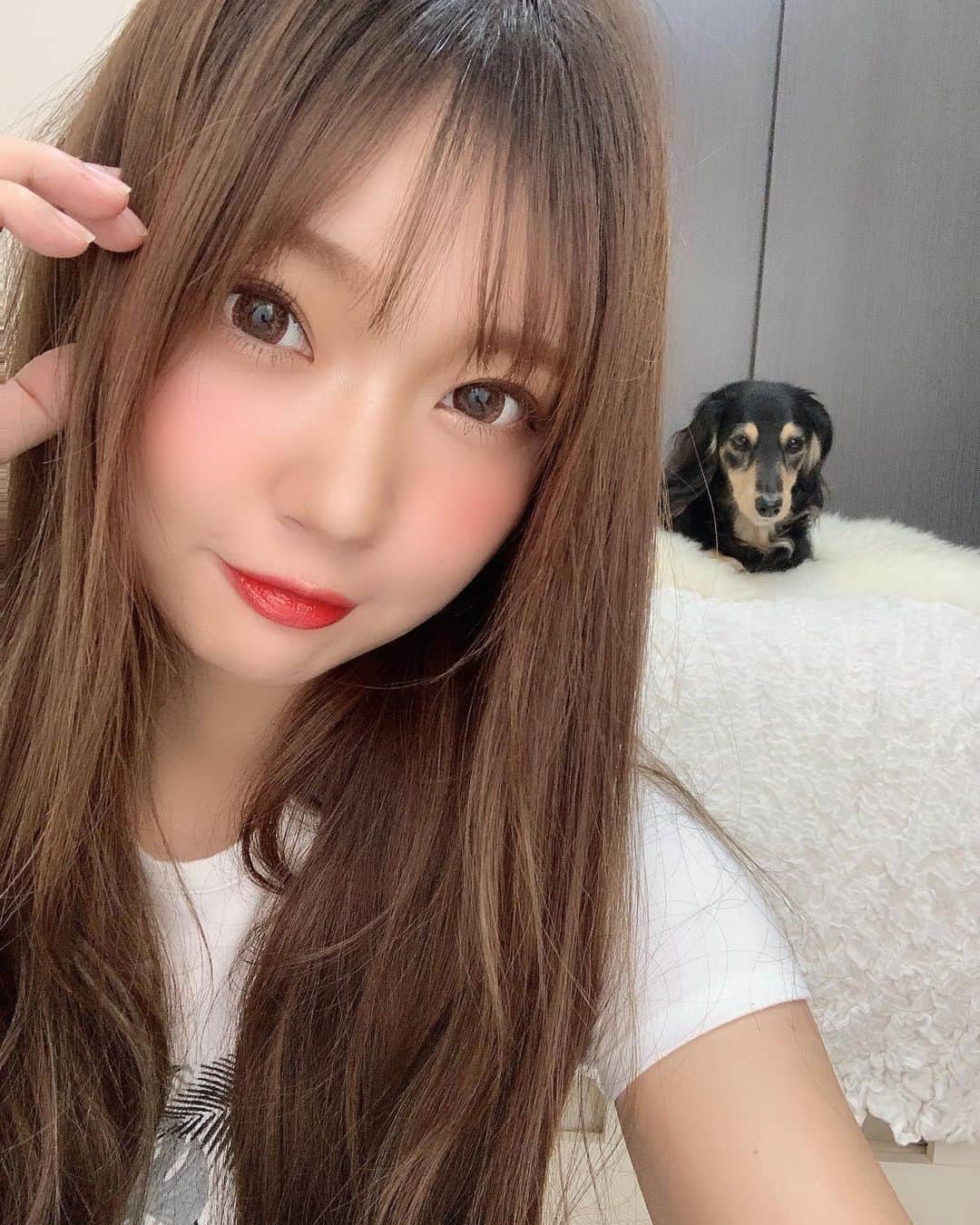 いっちゃん/嶋津 いつみのインスタグラム：「. . 眠たそうな顔の むーたんとツーショット💓 . . . . かわいいねぇ😍💕 . . . . みんなむーたんの名前は むーたん←やと思ってるやろ？🤨✨ . . . . 実は違うんやなーww . . むーたんの本当の名前がわかる人は 相当ないっちゃん好きです😂💨💨💨 . . . . . .  #関西  #関西サロモ  #サロンモデル #サロモ #いっちゃん  #フリーモデル #関西モデル  #あざといっちゃん #かわいっちゃん #いっちゃんコーデ #ブライダルモデル #アレンジモデル #ヘアカラー  #ヘアアレンジ」