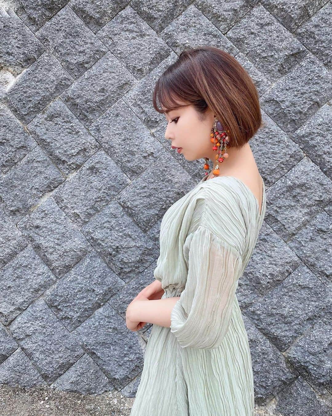 ゆいこ ◡̈♥︎さんのインスタグラム写真 - (ゆいこ ◡̈♥︎Instagram)「⋄﻿ ﻿ ミントグリーンでさらっと生地﻿ 締め付けゼロで 楽ちん ワンピース 🌿﻿ ﻿ @mink_tokyo ﻿ ﻿ 背中空いてるお洋服らぶ。﻿ ﻿ ﻿ ﻿ ﻿ #﻿ワンピース ﻿」5月31日 21時43分 - yuiko__h