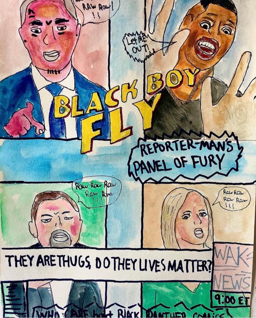 ジェーン・アルドリッジのインスタグラム：「This is by local artist @brndnthmpsn from his Black Boy Fly series, his work is awesome and you should follow him.  I am disgusted with the gross inadequacy of consequence for police officers who brutalize and murder black men and women. George Floyd pleaded for his life while four police officers stood idly. Three policemen broke into Breonna Taylor’s home and murdered her in cold blood. The entire system of law enforcement is rooted in anti blackness. This weekend I am in awe of the solidarity demonstrated against police brutality and racism. I have been watching live footage of the Dallas protests at home (unfortunately I can’t be there) and it’s clear that the police, armed to the teeth and launching dangerous projectiles and tear gas into the peaceful crowd, are the instigators at these protests. This is NOT protecting and serving.  I have shared some resources in my stories as have many others, but real change starts at home and in schools. When one third of homicides committed by strangers are at the hands of cops, it’s time to rethink the hero narrative. It’s clear that the lionization of rogue law enforcement in film and television has deadly consequences. It’s obvious we are still teaching whitewashed history in school, with inadequate time and depth allotted to black history. If social film and art studies existed for teenagers in high school, I think that could change the perspectives for the next generation of white people. I know it would have for me. We stand to lose so much if we fail to change and fail to speak up.  If you feel the need to chime in with “not all cops”, save it because I will be deleting those comments. If you can’t allow space for black grief without getting in your what-aboutisms, please spend some time reflecting on why that is this weekend.」