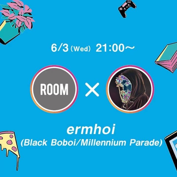 room onziemeのインスタグラム：「•﻿ 📸👥📸﻿ ﻿ ご視聴ありがとうございました！﻿ 次回アーティストはコチラ🔥﻿ ﻿ - STAYROOM -﻿ ﻿ ROOMが提供するアーティストと﻿ リスナーをつなぐ新たなカタチ﻿ ﻿ ROOMとアーティストによる﻿ Instagram コラボLIVE配信﻿ ﻿ 普段見れないアーティストの﻿ 裏側や素顔を深掘りして新たな発見を！﻿ ﻿ --------------------------------------------﻿ ﻿ 6/3(Wed) 21:00〜 ﻿ ﻿ vol.17 /﻿ 【ermhoi (‪Black Boboi / MillenniumParde)‬ 】 　@ermhoi  @blackboboi @mllnnmprd﻿ ﻿ 日本とアイルランド双方にルーツを持ち、独自のセンスで様々な世界を表現する、トラックメーカー、シンガー。﻿ ﻿ 2015年1st Album "Junior Refugee”をsalvaged tapes recordsよりリリース。以降イラストレーターやファッションブランド、演劇、映像作品やTVCMへの楽曲提供、ボーカルやコーラスとしてのサポートなど、ジャンルやスタイルに縛られない、幅広い活動を続けている。﻿ ﻿ 2018年に小林うてなとjulia shortreedと共にblack boboi結成。2019年よりMillennium Paradeに参加。﻿ ﻿ ﻿ 【 MC: Teteyan  @teteyan 】﻿ ﻿ ROOMが展開する番組「hu-do」のメインパーソナリティを務め、「ZIPANGU ONIGIRI」のクリエイター。﻿ ﻿ 大手アパレルで10年勤め上げ、突如飲食業内にコンバートした彼は、made in Japanを愛し、お笑いを愛し、人に愛される大男。﻿ ﻿ 夢で神のお告げを受け、おにぎり作りをスタートさせ冒頭記載の「ZIPANGU ONIGIRI」をブランド化する事に成功。﻿ ﻿ さらにアーティストやクリエイターが夜な夜な足繁く通う大阪の卓球バー「THE BAR」の店主も務め、気さくでみんなから愛されるキャラクターを目当てに足を運ぶファンも少なくない。﻿ ﻿ --------------------------------------------﻿ #room_jp #stayroom #ermhoi #blackboboi﻿ #millenniumparade」