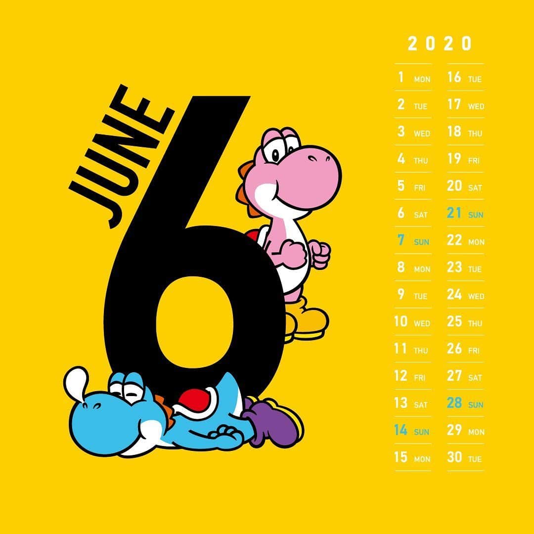 任天堂さんのインスタグラム写真 - (任天堂Instagram)「#2020年 #6月のカレンダー #ヨッシー #June #calendar」6月1日 10時23分 - nintendo_jp