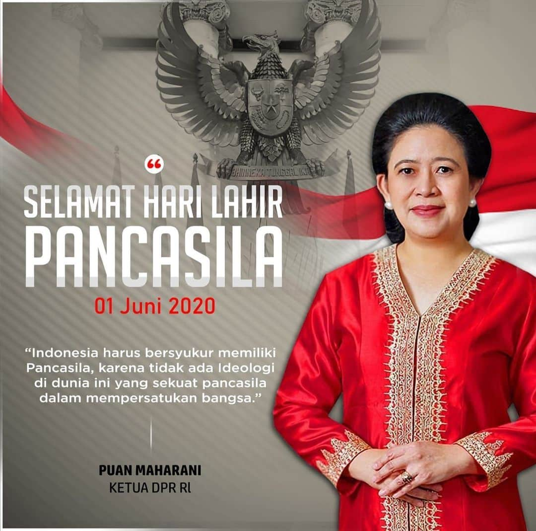 大槻ひびきさんのインスタグラム写真 - (大槻ひびきInstagram)「SELAMAT HARI LAHIR PANCASILA • Indonesia harus bersyukur memiliki Pancasila, karena tidak ada ideologi di dunia ini yang sekuat pancasila dalam mempersatukan bangsa. • #PuanMaharani」6月1日 8時28分 - puanmedia