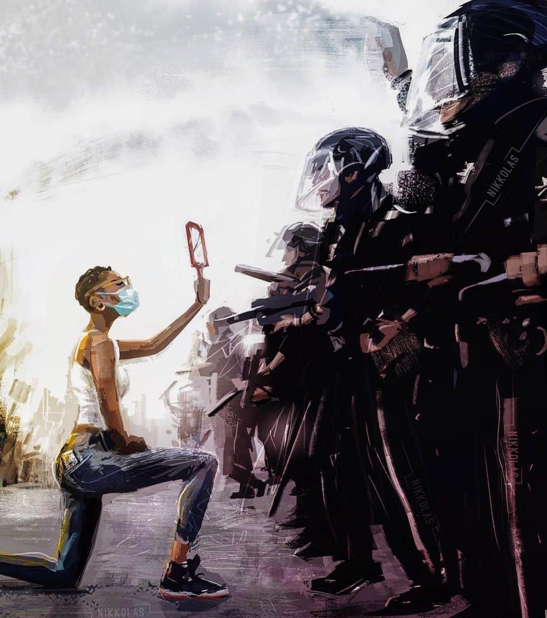 リザ・コッシーのインスタグラム：「My whole being is in pain. Say it, know it, show it — Black lives matter. Breonna Taylor, Ahmaud Arbery, George Floyd. Say their names, their lives matter. The countless lives we’ve mourned, matter.  I promise to be a lifelong learner and a committed, even if imperfect, advocate in action. I am an ally, with the aim of becoming an accomplice. Hand in hand, we must collectively bring this injustice to an end. Accept the responsibility, embrace your revelation, and become our revolution. Read. Digest. Discuss. Listen. Learn. Unlearn. Unravel. Understand. Declare. Defend. Donate. Represent. Rally. Vote. Reform. Vote. Register. Vote.  Whatever gift God gave you, use it to amplify and act in solidarity. Whether your paint is your power, your story is sung with your soul, or your keyboard is your sword.  I love you. I stand with you. I’ll kneel, feel, heal with you.  #BlackLivesMatter Make sure they matter to you. There’s a link in my bio if you need guidance too.  Featured, brilliant artists: • Nikkolas Smith @nikkolas_smith • Danielle Coke @ohhappydani • Ellie Bryan @blackbanjoarts • Keedron Bryant @keedronbryant」