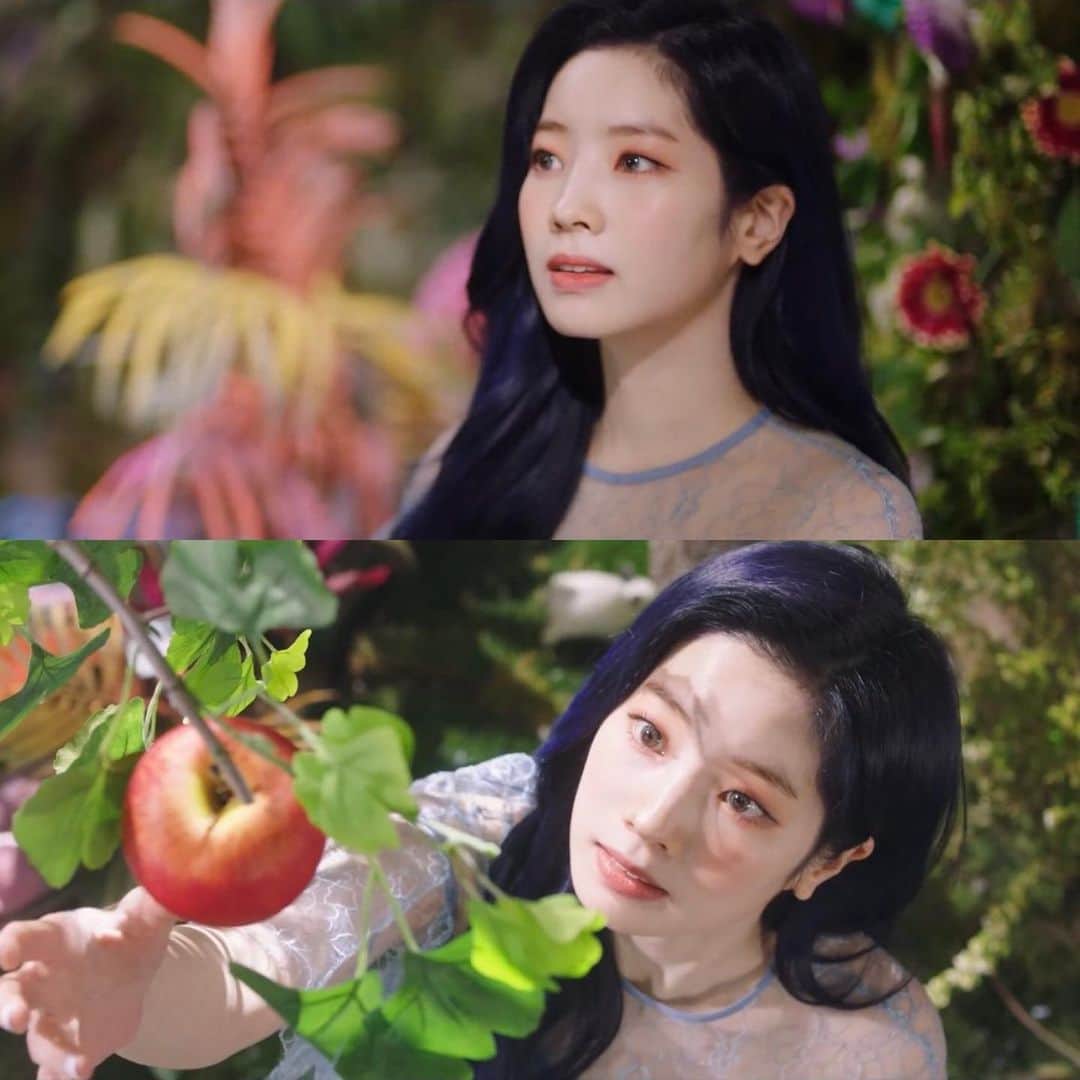 ダヒョンのインスタグラム：「MORE & MORE MV IS OUT! 🍎 ONCEs, did you enjoy the MV? 😊 ⠀⠀⠀ ⠀  #dahyun #ダヒョン #多賢 #다현 #트와이스 #twice #トゥワイス #MOREandMORE」