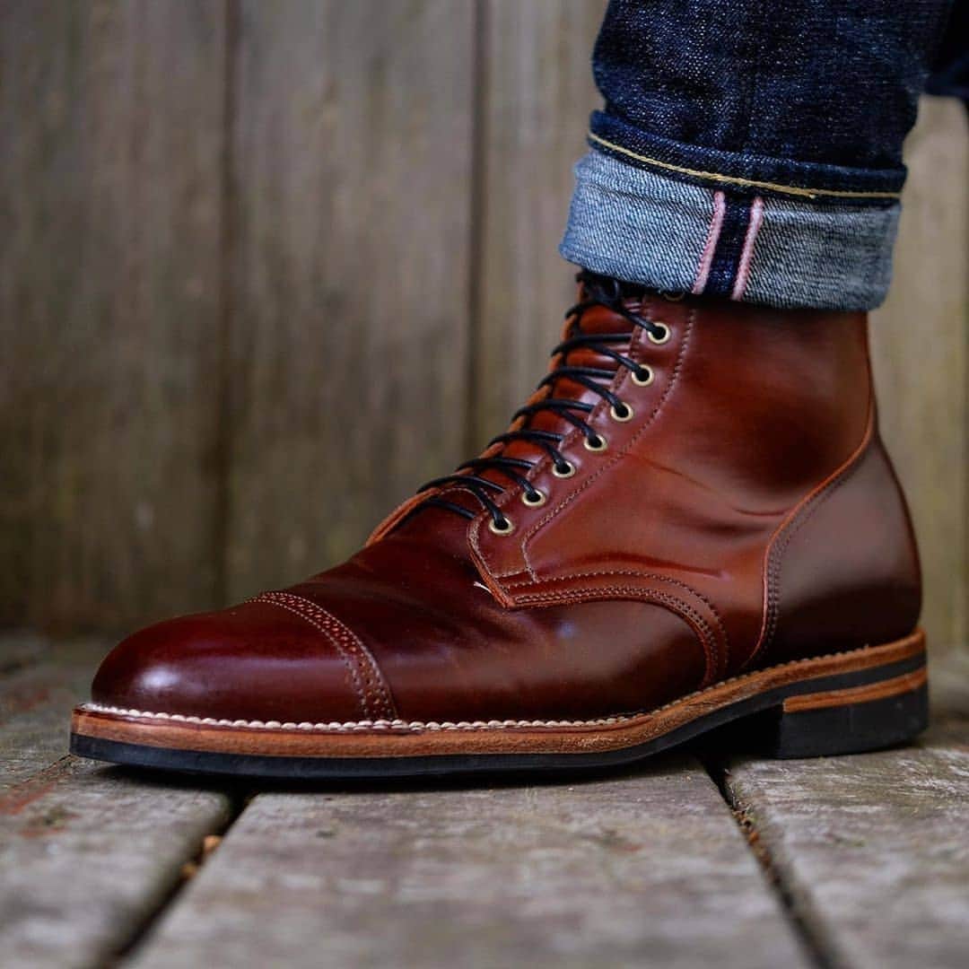 のインスタグラム：「Peach selvedge × boots photo by @tichoblancoshoes」