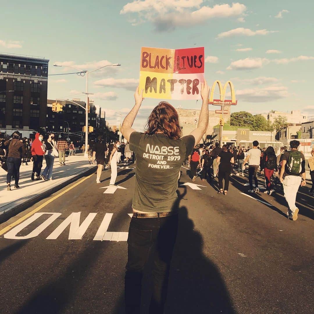 A Place to Bury Strangersのインスタグラム：「On the protest march today. #justiceforgeorgefloyd #justiceforbreonnataylor #justiceforahmaudarbery」