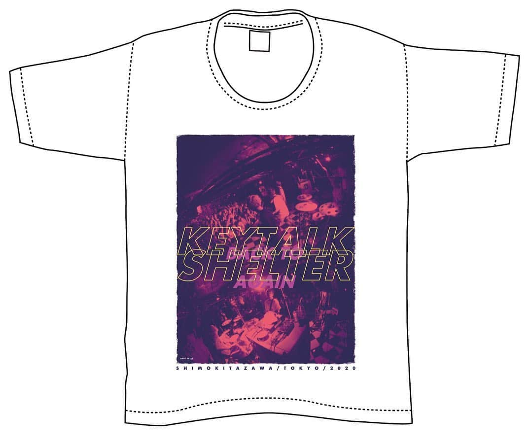 古閑裕さんのインスタグラム写真 - (古閑裕Instagram)「KEYTALK 下北沢SHELTERコラボTシャツ、本日より通販予約が開始されました。私とmelimeでデザインしました。踏んばれシェルター。#keytalk」6月1日 14時17分 - rocketkoga