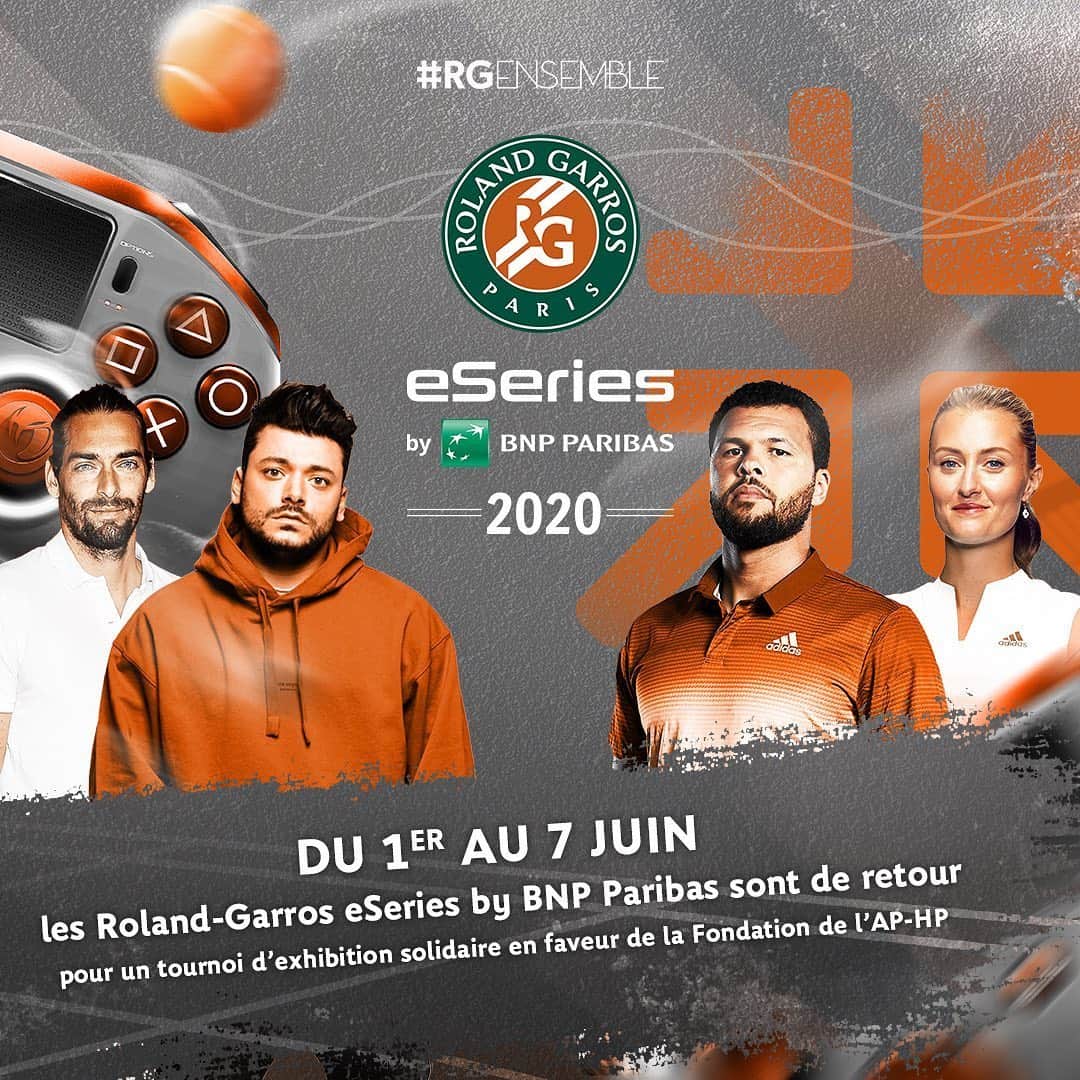 ジョー＝ウィルフリード・ツォンガのインスタグラム：「J’imagine que le tennis vous manque autant qu’il me manque ?! 😌 Bonne nouvelle car il est de retour grâce au tournoi Roland-Garros eSeries by BNP Paribas ! 🎮 Retrouvez-nous devant vos écrans tous les jours du 1er au 7 juin, à partir de 18h sur le site @francetvsport et sur la chaîne Twitch @teamvitality ! 😉 #tsongateam #RGeSeries #RGEnsemble #gaming #rolandgarros #vitality」
