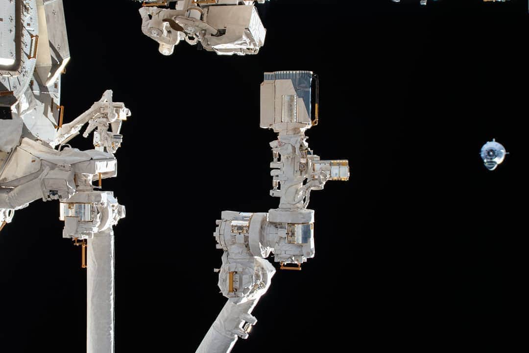 国際宇宙ステーションさんのインスタグラム写真 - (国際宇宙ステーションInstagram)「Astronauts Doug Hurley and Bob Behnken were aboard the SpaceX Crew Dragon as it approached the station.  #nasa #spacex #astronaut  #dragon #crewdragon #international #space #station」6月2日 4時11分 - iss