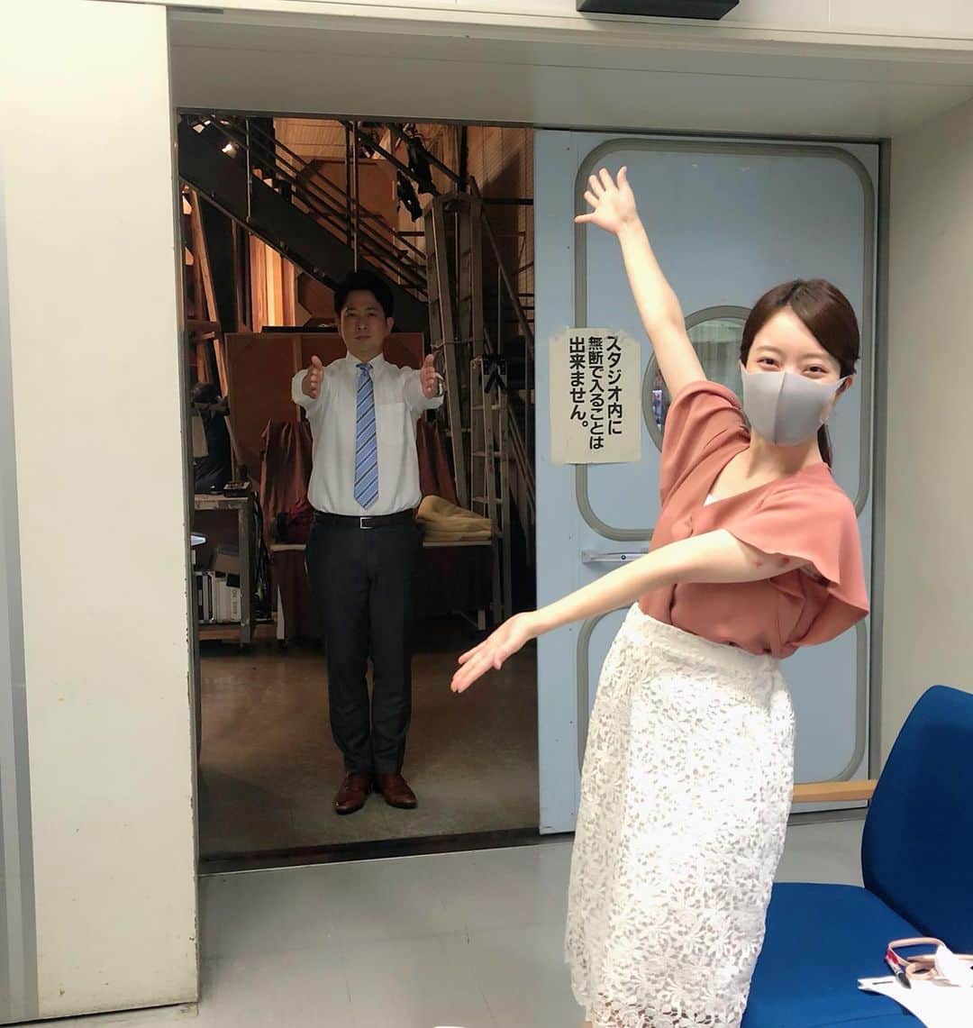 原直子さんのインスタグラム写真 - (原直子Instagram)「今日からアサトピに山田さんが復活しました！！ また宜しくお願いしまーす！  モニターを挟んでの身長差がすごいです☺️ #アサデス」6月1日 21時42分 - naoko_15_hara