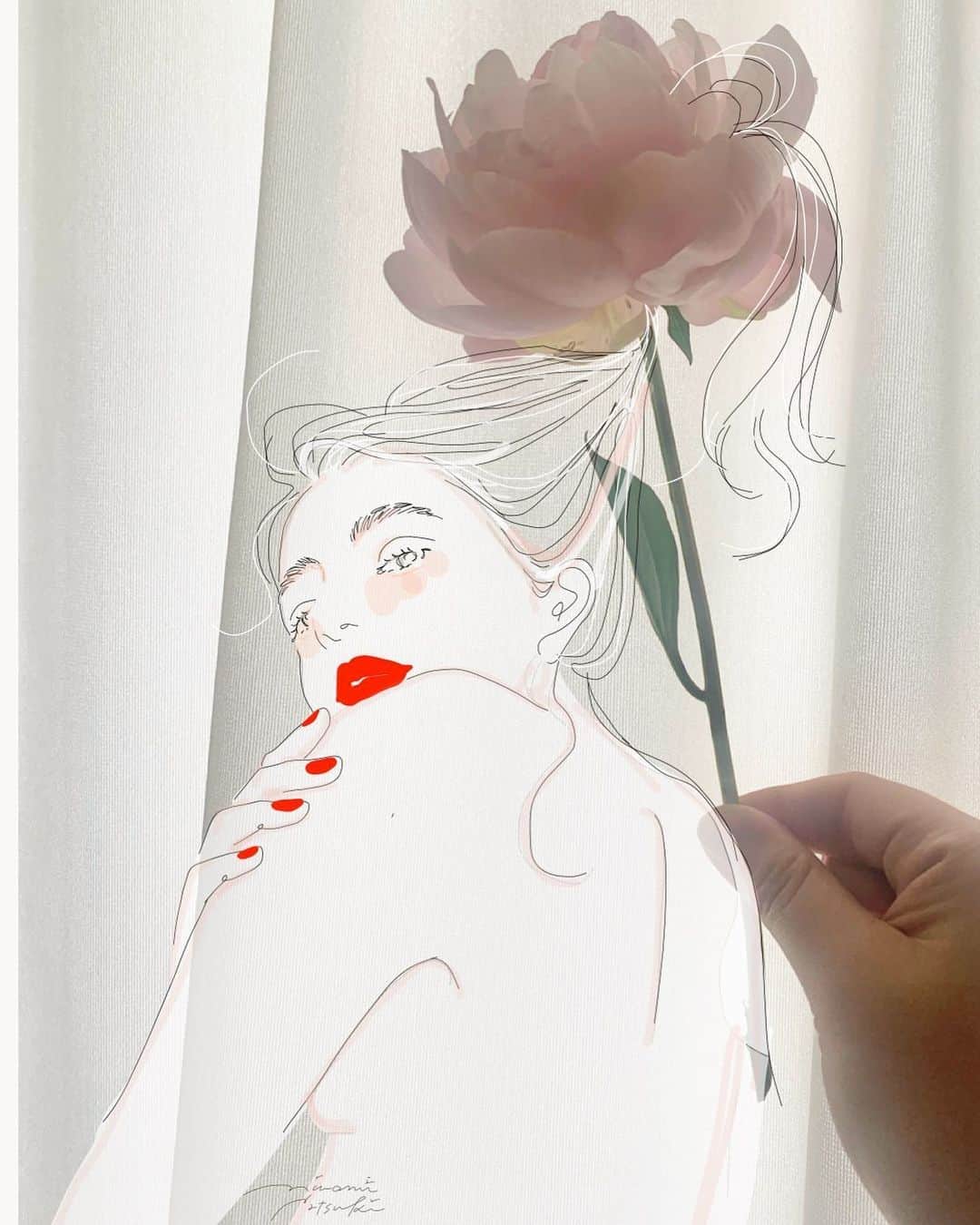 南夏希さんのインスタグラム写真 南夏希instagram むちむちshot 569 とっちゃえ Mrsroosevelt 芍薬 Flower Illust Drawing Illustration Fashion ファッションイラスト おしゃれ イラスト イラストレーター Illustrator Iphone
