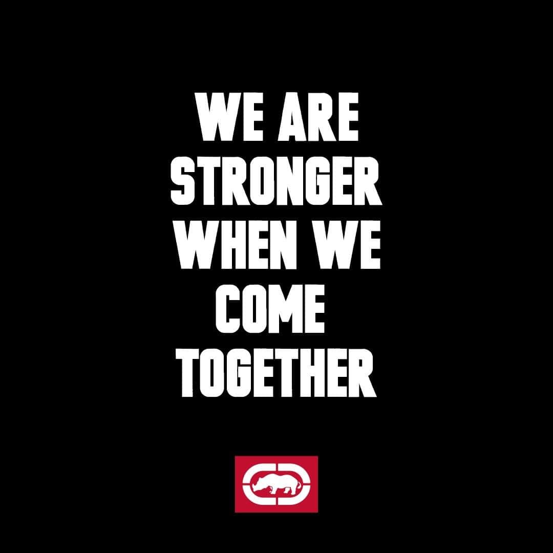 エコーレッドのインスタグラム：「Ecko is built on a set of ideals that we hold dear—and at the core of our community. We are stronger when we come together. Individually & collectively, together we can do better and make a difference. 🦏 #eckonation」