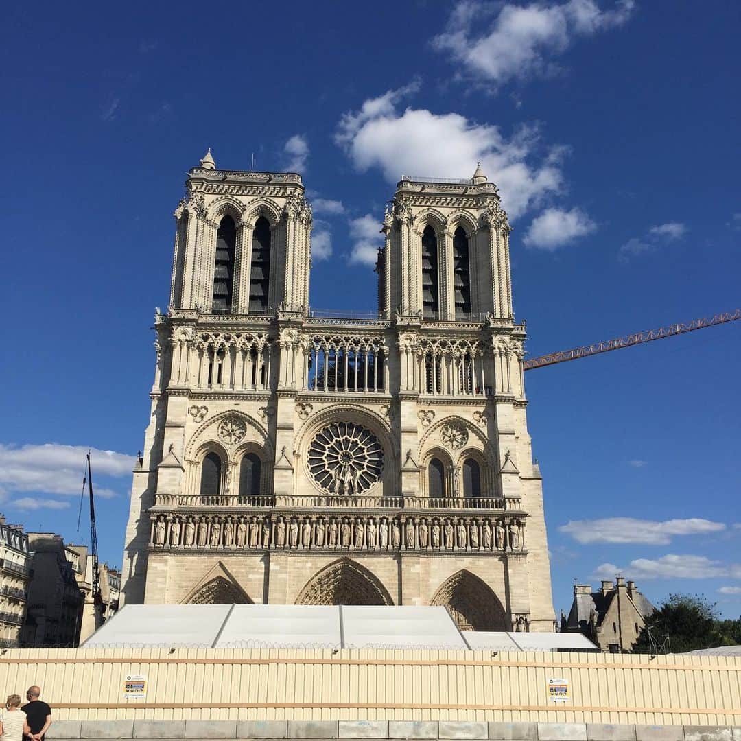 大森美希さんのインスタグラム写真 - (大森美希Instagram)「Notre Dame forecourt opens to public after long cleanup.  ここのところパリをゆるく散歩しながらインスタライブを配信しているのだが、昨日の配信中にパリ市庁舎まで歩いていて何となく気になったのでノートルダム大聖堂まで行ったら今まで閉鎖されていた広場が再開放されたちょうどその日だったらしく沢山の人々が見学に来ていた。  #notredamedeparis #paris #france #underrestoration #parislife #pentecôte #cathédralenotredamedeparis #ノートルダム大聖堂 #パリ #フランス #パリ散歩 #パリを歩く #パリ生活 #パリところどころ #パリの週末 #パリの日常 #海外生活 #インスタライブ #良い天気」6月1日 23時08分 - mikiomori_