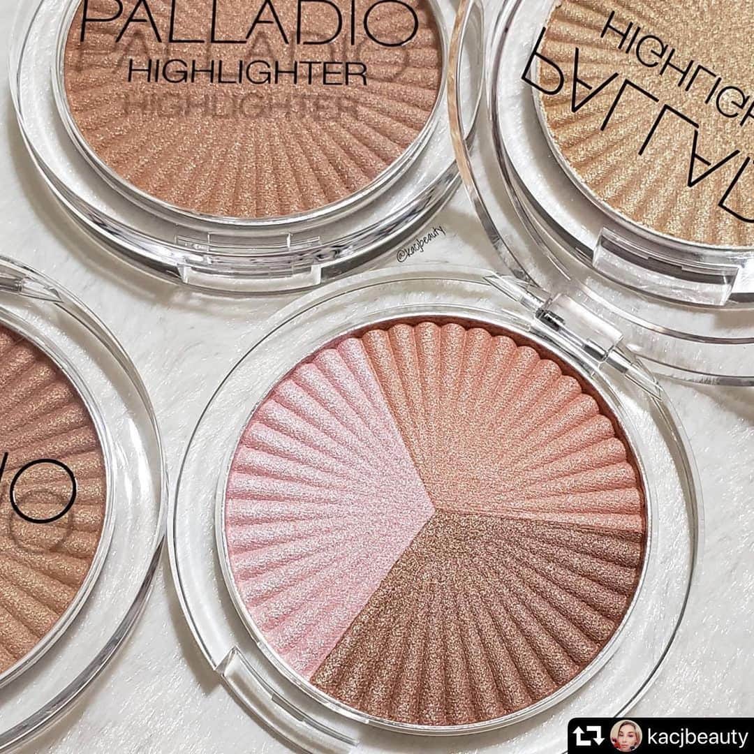 Palladio Beautyさんのインスタグラム写真 - (Palladio BeautyInstagram)「#repost @kacjbeauty ・・・ Happy #highlighter Friday💥! I love the texture and glow of this @palladiobeauty Sunkissed 🌞 Highlighter in Eternal Sunshine. It has 3 different shades in it that you can use alone or mix together to create a custom glow💫. ➡️Swipe for #swatches and a video clip. I swatched each color individually and then the last swatch is all 3 mixed together. • Which one is your favorite? Lmk in the comments! • #palladiobeauty  Cruelty free🐇, vegan🌱, gluten and paraben free! Stay well🌷  #botanicalandvitamininfusedcosmetics #whatsinyourmakeup #vegansunkissedhighlighter」6月1日 23時11分 - palladiobeauty