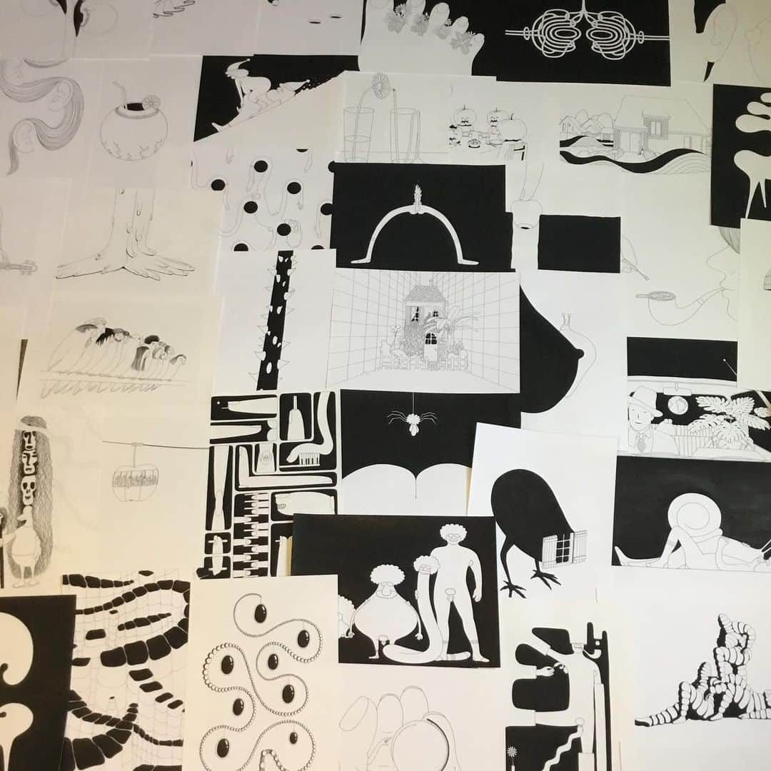 Mrzyk & Moriceauさんのインスタグラム写真 - (Mrzyk & MoriceauInstagram)「Working on our solo exhibition @leportique ✏️🦋🏓🦓🍀」6月1日 23時26分 - mrzyk_moriceau