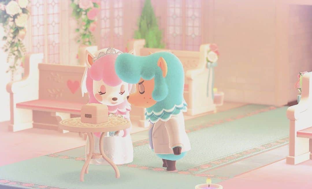 のインスタグラム：「ジューンブライドイベント可愛すぎる、、😭🙏✨ R•パーカーズ復活してほしい、、、 ＊ #animalcrossing」