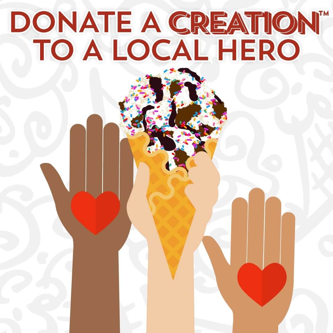 コールド・ストーン・クリーマリーのインスタグラム：「Cold Stone Creamery is Sprinkling Kindness… and you can help! Add a Creation™ Donation to your cart when you order online and we will deliver an Ice Cream Creation to local heroes on the front lines.」