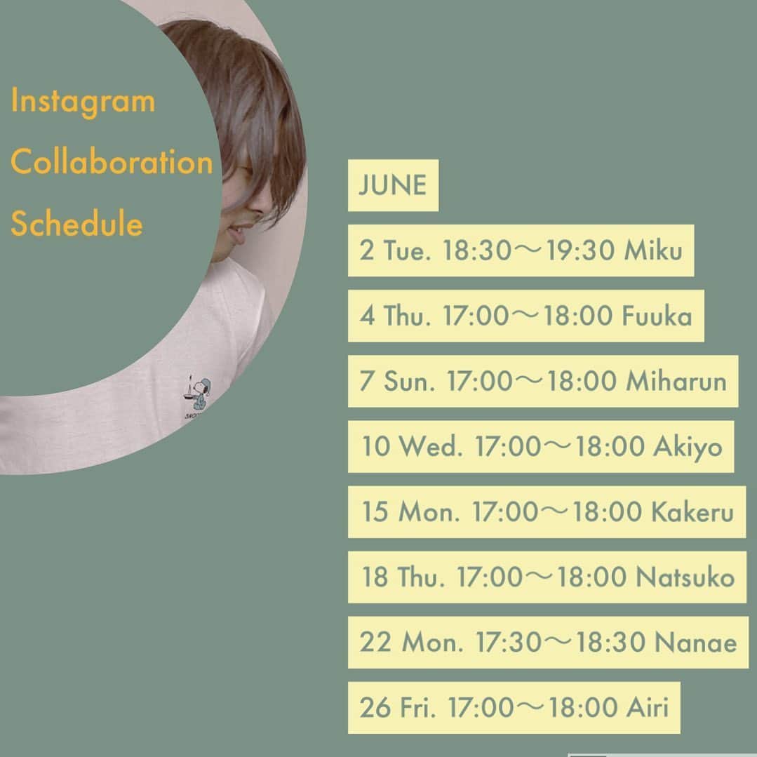 樋口和真のインスタグラム：「June schedule. Collaboration with my family!!」