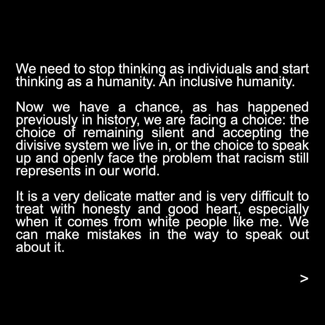 ドロームさんのインスタグラム写真 - (ドロームInstagram)「We stand with the black community, we stand firmly against racism and discrimination. We stand against violence and injustice, and we commit to be part of a real change, to use our voice for it. Words by our Creative Director @mariannarosati #blacklivesmatter」6月2日 3時12分 - drome_official