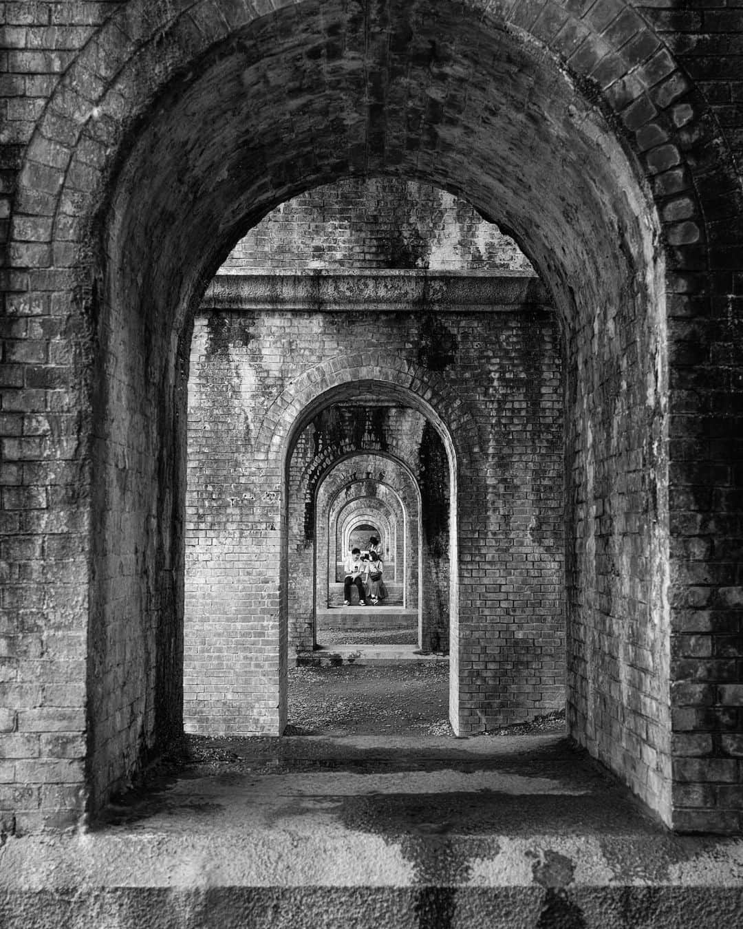 Ryoyaのインスタグラム：「Infinite tunnel Camera : #GFX100 Lens : #GF45mm Film simulation : #Acros #Kyoto #nanzenji #blackandwhite #京都 #南禅寺」