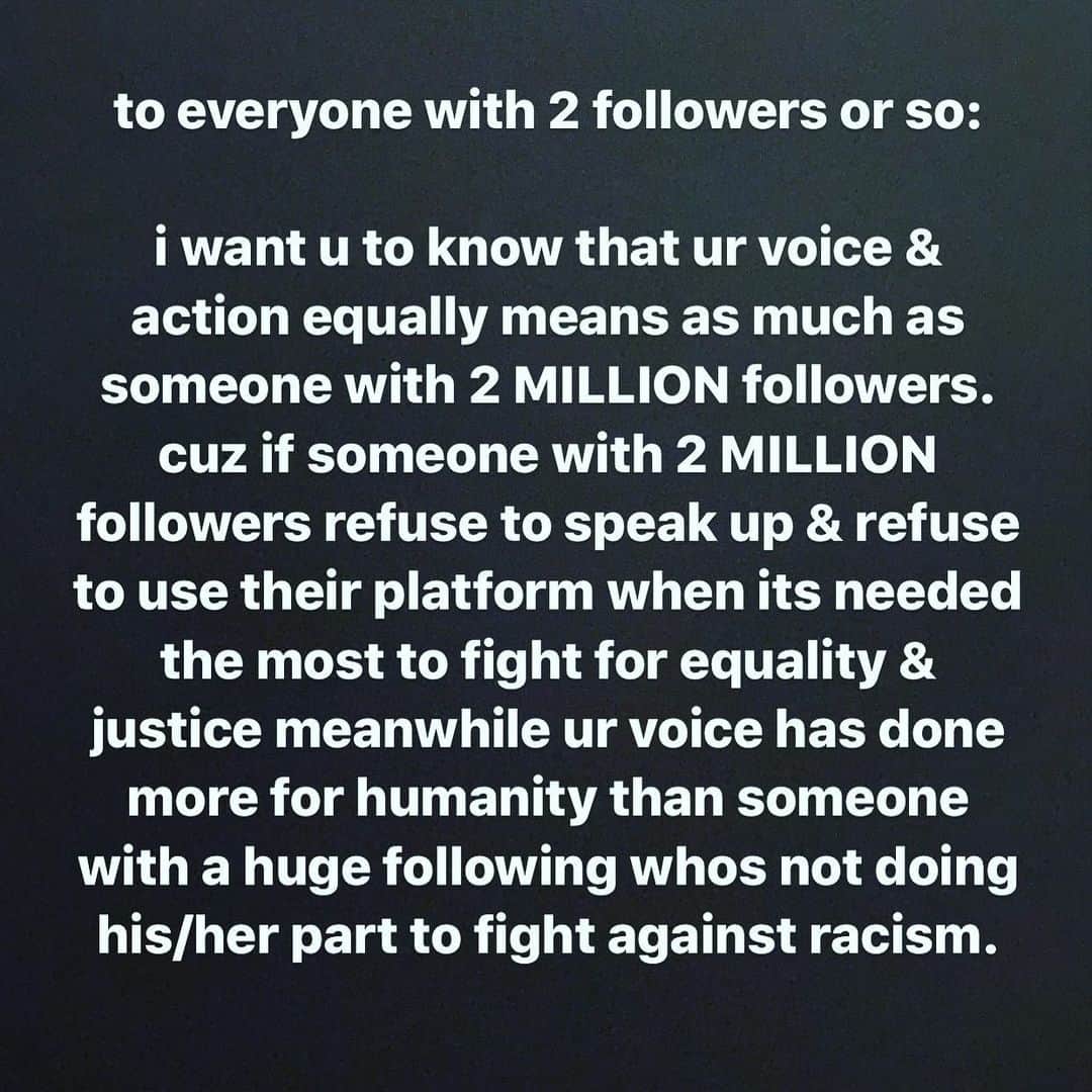フェイスのインスタグラム：「our voice now means more than ever before #blacklivesmatter」