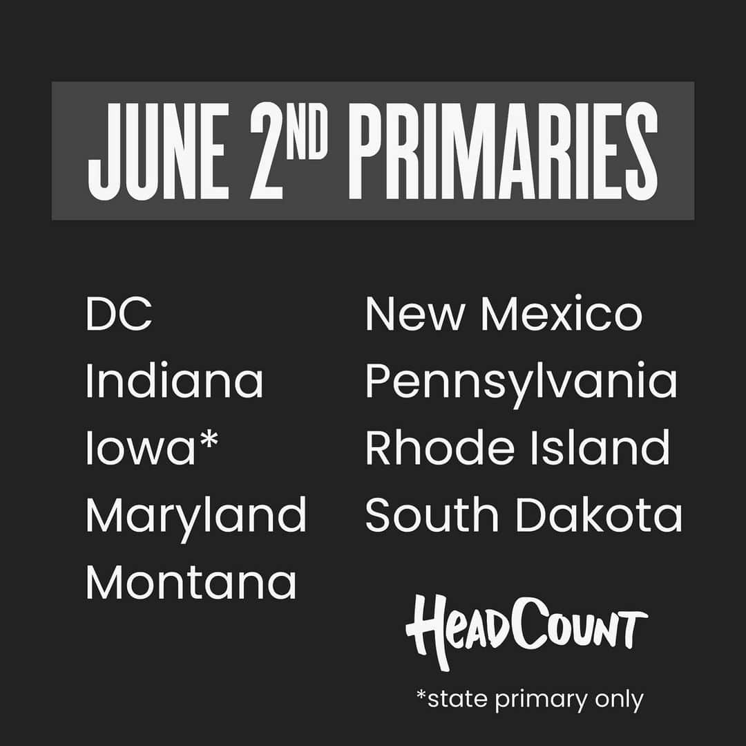 CHVRCHESさんのインスタグラム写真 - (CHVRCHESInstagram)「23 states have elections this month. These ones are tomorrow. Text VOTER to 40649 or check out the @headcountorg resources to verify your voter registration, get vote-by-mail info and more. Vote the assholes out.」6月2日 8時23分 - chvrches