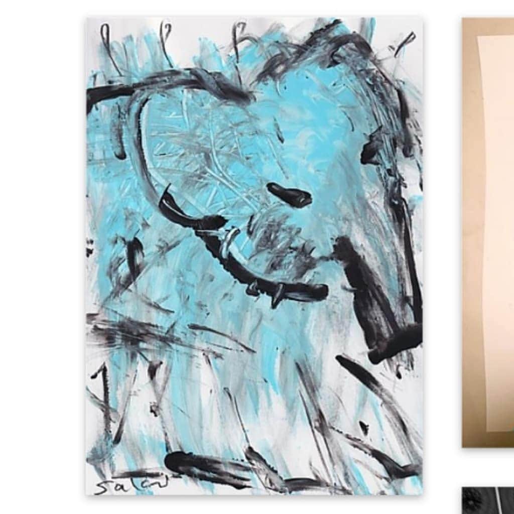大塚咲さんのインスタグラム写真 - (大塚咲Instagram)「指で描いたぞう。  #artworks  #acrylic #ぞう」6月2日 9時47分 - otsukasaki_