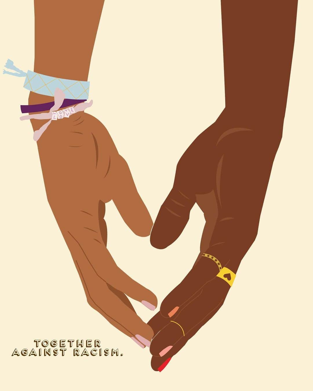 ジュリー・サリニャーナのインスタグラム：「Standing in solidarity with the BLACK & POC communities yesterday, today, tomorrow and forever. This isn’t going to go away over night, but if we all come together as one we can walk towards making a difference.  I care. I want change. I need you, you need me, we need each other to create change. We can’t do this alone. I don’t have all the answers but I’m trying my best by doing research, educating myself, asking questions and learning thru the process. I’m doing what I can to get involved by donating, signing petitions, voting and having difficult conversations with myself, family and friends. I will continue reflecting on the past to be able to avoid the same mistakes for our future and the future generations to come. Having these difficult conversations are only going to spread awareness and help us understand each other.  People are not born racist, they are taught these beliefs. We need to start with ourselves and at home to be able to change the future. Let’s hold hands thru this, no matter your skin color, because we will fight this AS ONE. We will hold hands against racism, against discrimination, against police brutality, against injustice, against oppression. NO MORE!! Change MUST happen! It’s in our hands to teach love!  For more info on how we can all help & learn, click the link in my bio.  Thank you to my friend @ohyeahcreative for this beautiful illustration. ✊🏾✊🏽✊🏿💕」