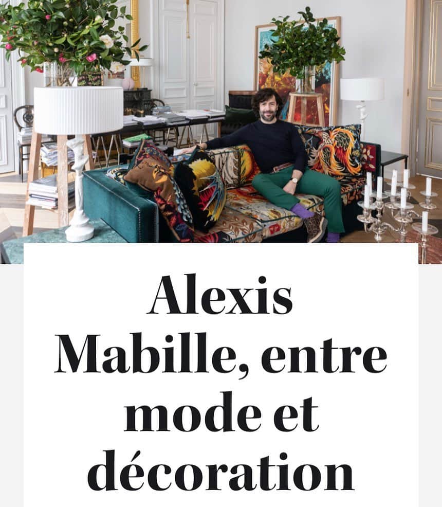 アレクシマビーユのインスタグラム：「Thank you @thesocialitefamily for this cool article by @carolinebalvay images @valeriogeraci  about my home lifestyle and love of fashion @alexismabille @beaubowparis check  the full article on #thesocialitefamily  https://www.thesocialitefamily.com/journal/interieur-du-designer-alexis-mabille-paris/  #alexismabille #mode #decoration #interiordesign #fashion #lifestyle #wayoflive #passion #creation #homesweethome」