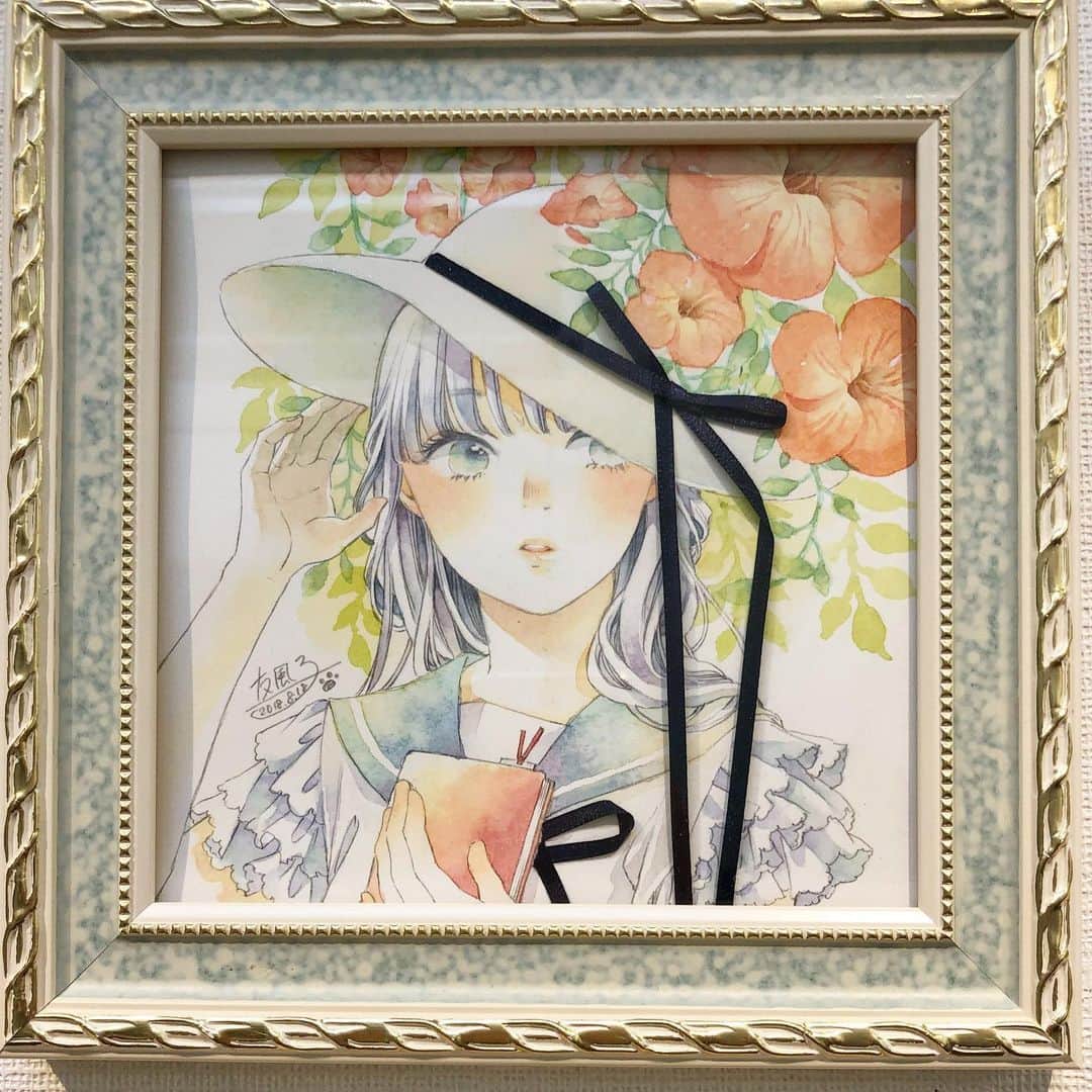 友風子/yufushiさんのインスタグラム写真 - (友風子/yufushiInstagram)「ノウゼンカズラ  2年前の原画展で販売したイラストです。リボンをあしらうのが楽しかったなー🎀 またミニ原画描きたいです  #illustration #watercolor #イラスト #水彩」6月2日 22時44分 - uko_yufushi