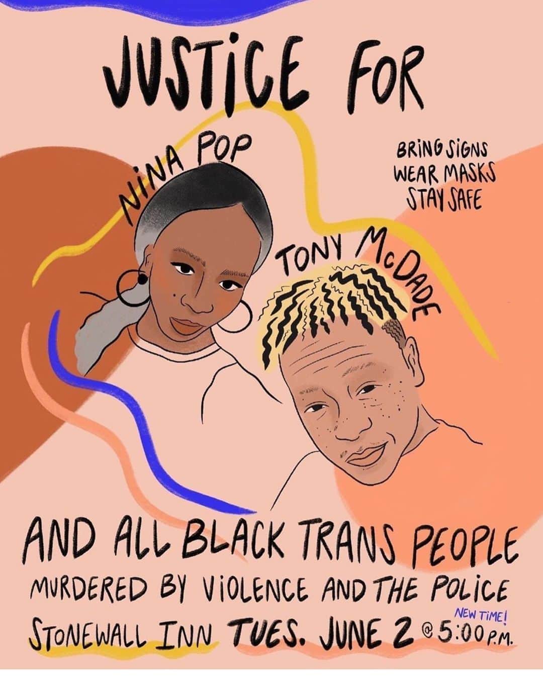 Grace Bonneyのインスタグラム：「NYC friends- please attend and support 🖤 #blacklivesmatter #blacktranslivesmatter @sylviariveralawproject」