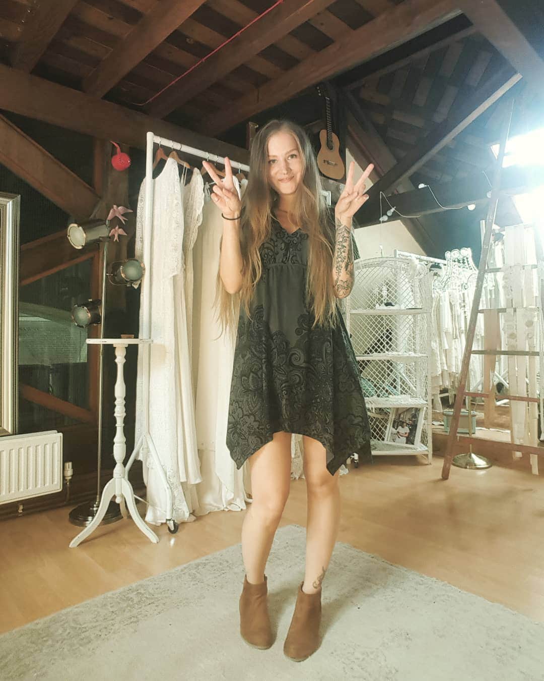 ミナのインスタグラム：「Wohoo! Showroom reopening! ❤  Happy sunny Tuesday everyone! I'm happy to let you know that we're opening our showroom again on the 17th of June. There are restrictions, of course, and I will list them below. -Appointments available only on Wednesdays and Saturdays (private appointments like usual) -Only three appointments a day so that I have time to clean in between. - You are allowed to take only one friend with you but if you come alone I am happy to take pictures and videos of you wearing the dresses and we can even make a video call to your friends. -I will be wearing a mask and gloves. - You and your friend will also need to wear a mask and gloves. I will provide gloves but you need to bring your own mask. -When you arrive, I will provide you hand sanitizer and you can wash your hands once we get to the showroom in the attic of the church. - We will keep the 2 meter distance when ever possible.  I will go on meeting brides like this until further guidelines from the government are announced.  I mean this more than ever as I miss meeting lovely people and plan their wedding look together:  I hope to see you soon! ❤  You can book your appointment on our website. If you have any questions or worries regarding the appointments during the restrictions period, please email me at info@indiebridelondon.co.uk.」