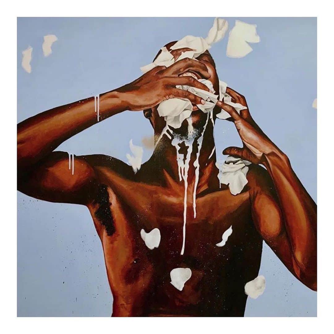 エマ・ワトソンのインスタグラム：「I was holding off posting until #blackouttuesday ended in the UK.⁣ ⁣ The Artwork of my brilliant dear friend @fahamupecou “White Lies, Subtleties, Micro-Aggressions, and Other Choking Hazards”⁣ ⁣ B R O K E N O P E N (poem + text from the series BLACK MATTER LIVES) by Dr Fahamu Pecou⁣ ⁣ broken⁣ broke and hoping⁣ broke in, hoping⁣ broke.⁣ end.⁣ hoping...⁣ bro! kin hopin’!⁣ broken...⁣ hopin.⁣ broken.⁣ open.⁣ broken open!⁣ (Break)⁣ ⁣ “We can not be broken. We do not break. For too long we’ve been afraid that their violence would end us. But we are still here. Some they took, but they’ve all come back. They never truly left. We never truly leave. Like the police and other systems they’ve weaponized against us, the names of those they tried to silence go off in their ears like nuclear bombs. Names that swell in their throats and linger until they can no longer breathe. So let us haunt their dreams and their waking moments alike. Say their names: Ahmaud Arbery. Breonna Taylor. George Floyd. Let them see us. Let them hear us. No friends, we have nothing to fear. An army of Egungun warriors walk amongst us. They have tried, and for centuries they have failed to violate us... to silence us. This is not breaking. This is opening. The cracks are windows. The holes are doors. Shine your light through.” - Dr. Fahamu Pecou⁣ ⁣ Say their names #AhmaudArbery #BreonnaTaylor #GeorgeFloyd」