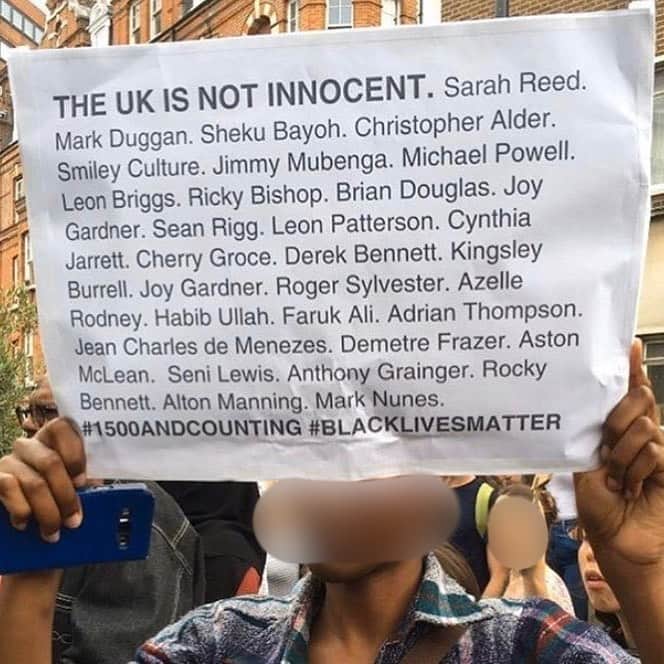 Dazed Magazineさんのインスタグラム写真 - (Dazed MagazineInstagram)「The UK is not innocent. Join anti-racism peaceful protests in London tomorrow @ 1pm in Hyde Park. Wear red and and face coverings — tap the link in bio for more advice on how to protest safely during a pandemic 📲 📷 @heardinlondon #BlackLivesMatter」6月3日 1時41分 - dazed