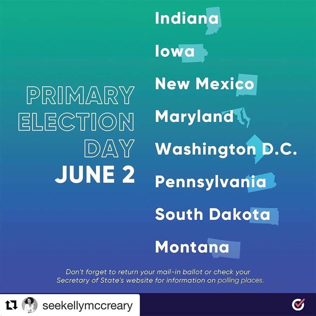 カテリーナ・スコーソンのインスタグラム：「#Repost @seekellymccreary ・・・ Do not blackout the election!!! It’s Primary Day in 7 states plus DC. It is URGENT that folks get out today. Please please spread the word on your socials, reach out to your people in these states. We need turnout more than ever before!!!!」