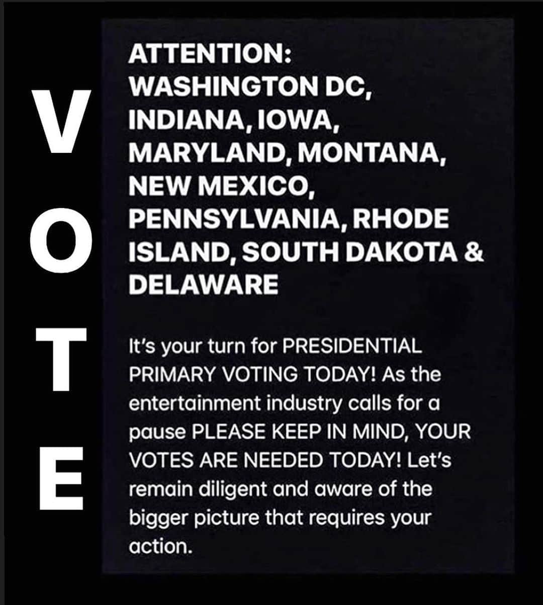 ディアナ・アグロンさんのインスタグラム写真 - (ディアナ・アグロンInstagram)「Thought this was too important to not post here in the feed. A reminder to anyone who needs it:⁣ ⁣⁣ TODAY is #ELECTIONDAY for several states - IN, MD, NM, PA, MO, DC, MT, RI, SD - If you need help - look to @866ourvote. There are trained, non-partisan volunteers ready to help. 866-OUR-VOTE (866-687-8683) to get the voting help you need. ⁣ ⁣ #VOTETHECHANGE」6月3日 2時39分 - diannaagron