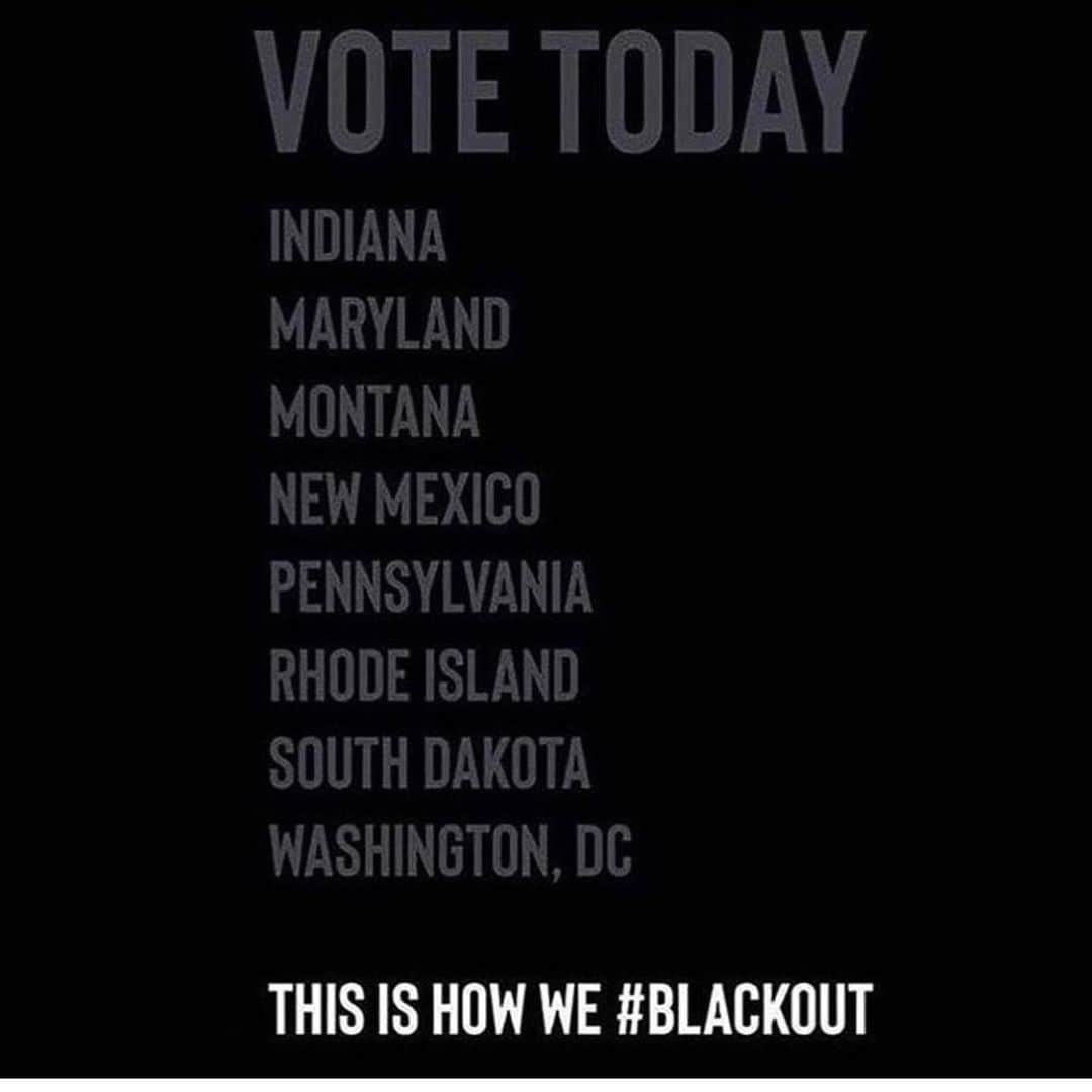 アンドリュー・J・ウェストのインスタグラム：「Are you a resident of one of these states? Repost of @mekiacox #vote #blackouttuesday」