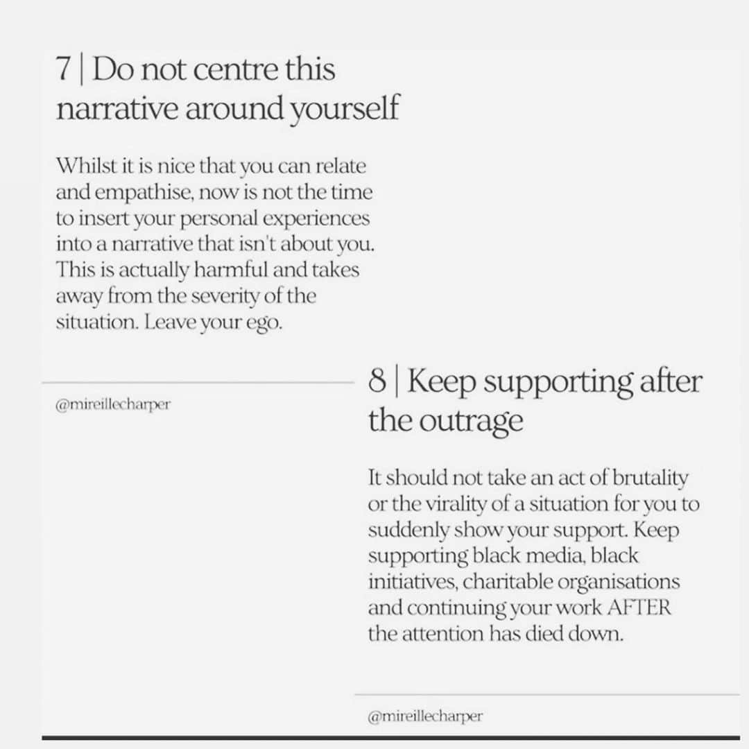 エリン フェザーストンさんのインスタグラム写真 - (エリン フェザーストンInstagram)「Thank you @mireillecharper for laying out these thoughtful steps on how to begin for those of us who want to show up for BIPOC but realize we still have much to learn. I’ll be sharing other inspiring, informative content and resources in my stories throughout the week and beyond #blackouttuesday #amplifymelanatedvoices」6月3日 13時44分 - erinfetherston