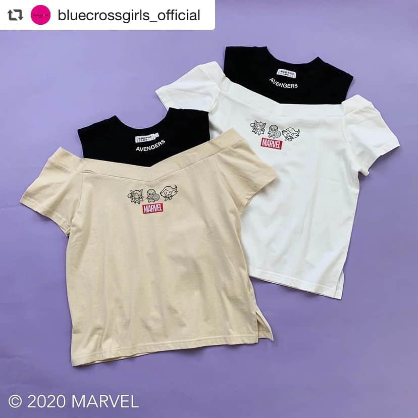 girls fesさんのインスタグラム写真 - (girls fesInstagram)「#repost @bluecrossgirls_official via @PhotoAroundApp  ブルークロス ガールズからMARVEL Special Item 発売✨﻿ ﻿ 大人気MARVELの人気キャラクター、ソー、、キャプテン・アメリカ、ブラック・ウィドとボックスロゴがセンターにプリントされたTシャツが発売😊﻿ インナーにタンクトップを重ねたようなレイヤードデザインで、さりげない肩だし肌見せスタイルが叶う オシャレなデザインもポイント☆２色のカラーバリエーションから選べるよ！ ﻿☑️MARVEL　レイヤード風Tシャツ 1102205 ¥7900＋tax  営業再開した全国のSHOPの他、BLUECROSS girls 公式オンラインショップ【ナルミヤオンライン】からもお買い物できるよ🎶　SHOPリストやオンラインSHOPはインスタグラムホームのURLをクリックしてチェックしてね📱💻﻿ ﻿ #bluecrossgirls#ブルークロスガールズ#ナルミヤオンライン#narumiyaonline#MARVEL#マーベル#キャプテンアメリカ#CAPTAINAMERICA#ソー#THOR#ブラックウィド#BLACKWIDO」6月3日 15時08分 - girlsfes_official