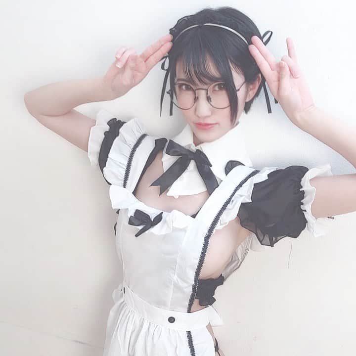 東条蒼のインスタグラム：「＊ ・ ・ メイドコスすきです！ ・ ・ ・ #メイドの日 ・ ・ #東条蒼 #クルーズグループ #セクシー女優 #av女優 #メガネ女子 #黒髪 #ショートヘア #teamメレンゲ #followｍe #following #japan #girl #photooftheday #tagsforlikes #instalike  #台湾 #香港 #粉我 #拍照 #照片 #人像攝影」