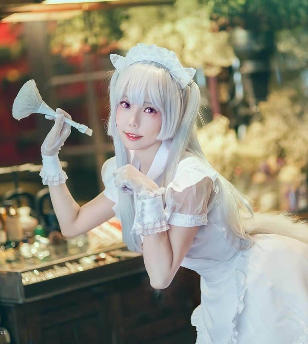 Elyさんのインスタグラム写真 - (ElyInstagram)「White cat maid🤍 シロネコメイド🤍 白貓雙馬尾女僕的故事，你還記得嗎？🤍 . #original #originalcharacter #twintail #elycosplay #ツインテール #メイドの日 #maid #cosplay #メイド」5月10日 21時40分 - eeelyeee