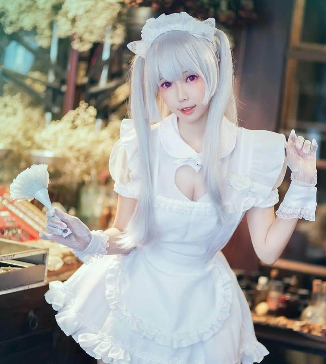 Elyさんのインスタグラム写真 - (ElyInstagram)「White cat maid🤍 シロネコメイド🤍 白貓雙馬尾女僕的故事，你還記得嗎？🤍 . #original #originalcharacter #twintail #elycosplay #ツインテール #メイドの日 #maid #cosplay #メイド」5月10日 21時40分 - eeelyeee