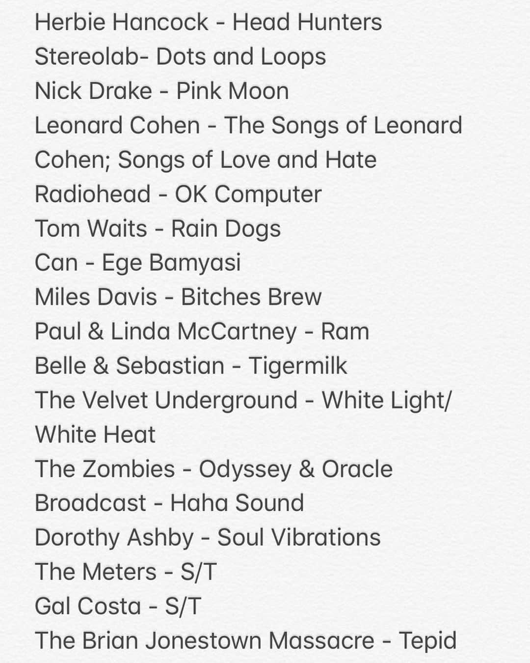 Computer Magicのインスタグラム：「I did a giant Discogs write-up on 100 of my favorite records and why all these records are important to me. I’m sure I forgot a bunch that I really love. Link is on my site.」
