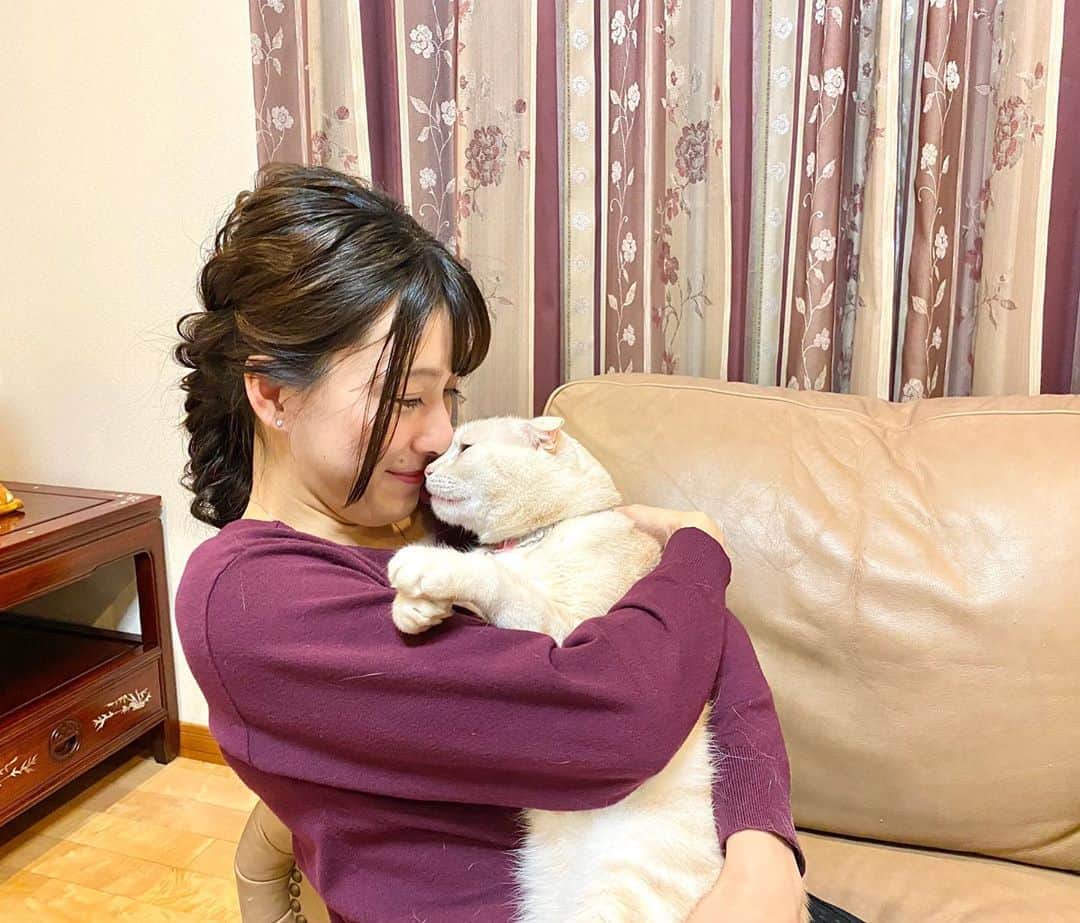 大田理裟のインスタグラム：「5月11日❤︎❤︎❤︎﻿ ルーちゃん5歳おめでとう🐈💗﻿ ﻿ 毎日可愛くて可愛くて仕方ない☺☺️☺️️﻿ 最近は家にいる時間多いから﻿ 一緒に寝たり走り回ったりしてる！﻿ このままずっと元気でいてね〜😘﻿ ﻿ #スコティッシュフォールド #ねこ #ねこのいる生活 #cat #catstagram #猫 #猫好き #scottishfold」