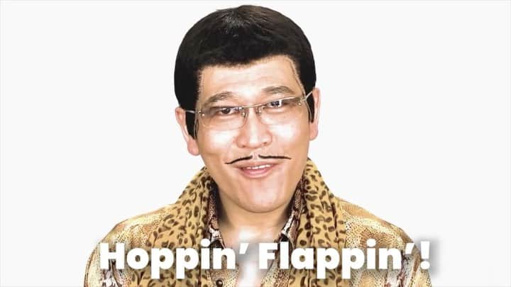 ピコ太郎のインスタグラム：「Check the full version of the new video, "Hoppin' Flappin'"on YouTube! ﻿ ﻿ #ピコ太郎 #ピコさん #ジャンプソング﻿ #家で一緒にやってみよう﻿ #PPAP #PIKO太郎 #PIKOTARO﻿ #新曲 #MV #StayHome﻿ #WithMe #家で一緒にやってみよう﻿ #hop #flap #jamp﻿ #bird #rabbit」